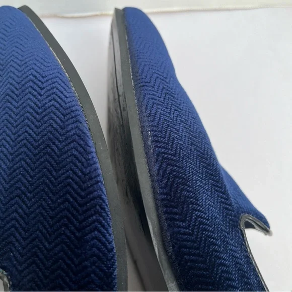 Steve Madden Velvet Loafers Men’s Size 9 Chevron Embossed Cobalt Blue - Picture 9 of 13